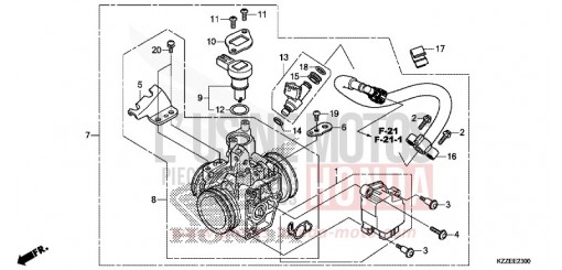 CORPS DE PAPILLON CRF250RLAH de 2017